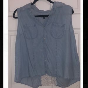 button down collared blouse